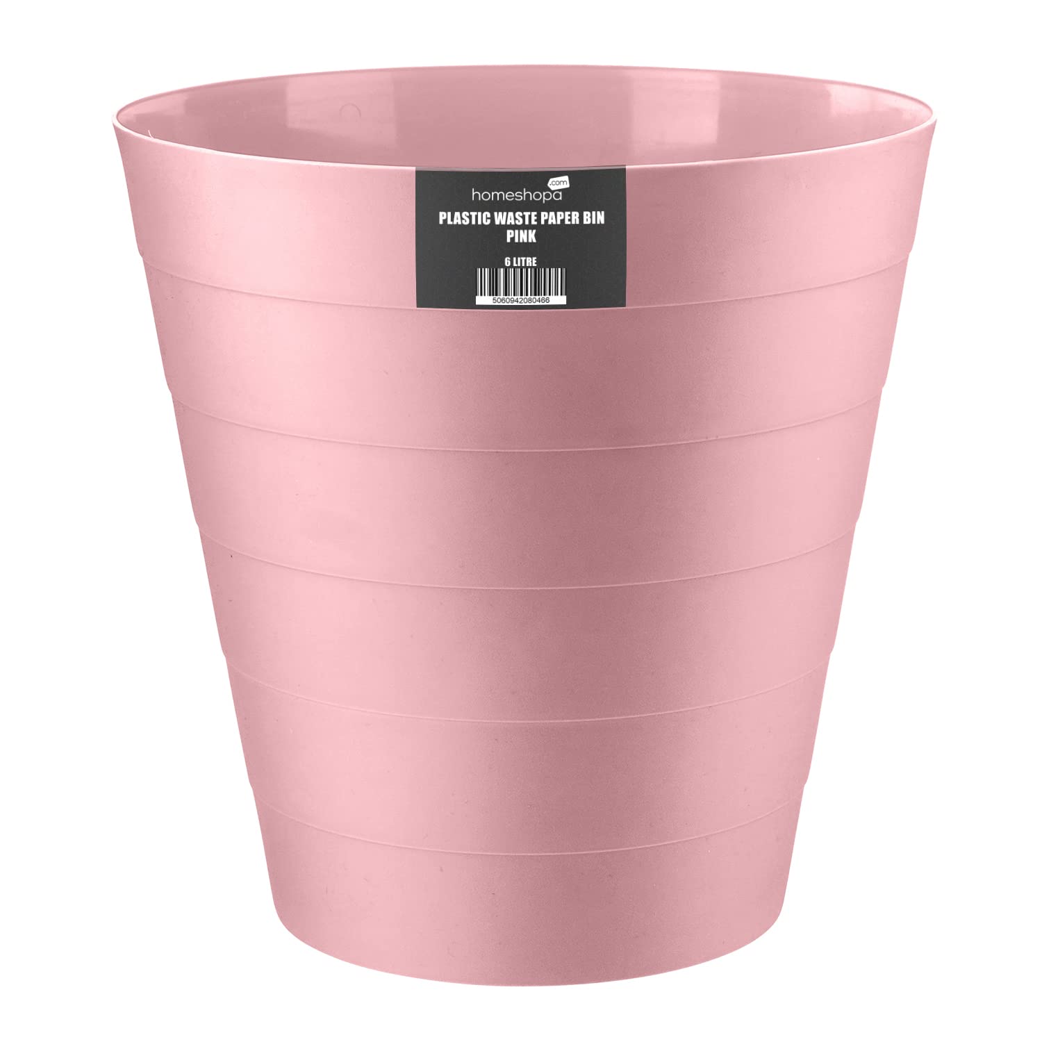 Homeshopa Plastic Waste Paper Bin, 6L Round Waste Basket Trash Can, Lightweight Rubbish Bin for Kitchen, Bedroom, Bathroom, Open-Top Design, Ourdoor Gargabe Container Dustbin (Pink)