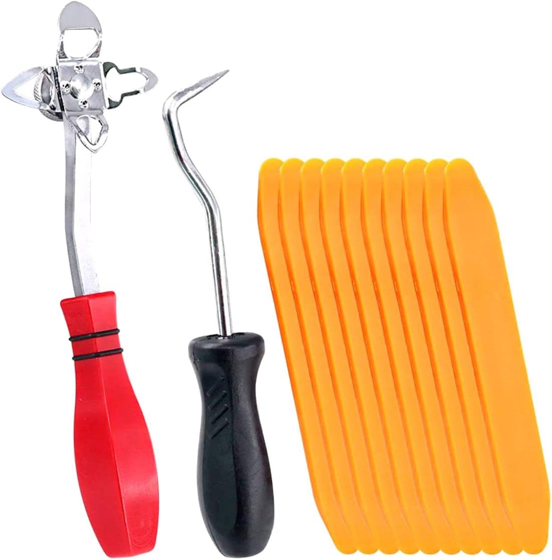 Swpeet 12Pcs Windshield and Glass Repair Tools Kit, Including 48600 Offset Windshield Locking Strip Tool and Hose Removal Hooks with Tapered End Windshield Stick Setting Tool