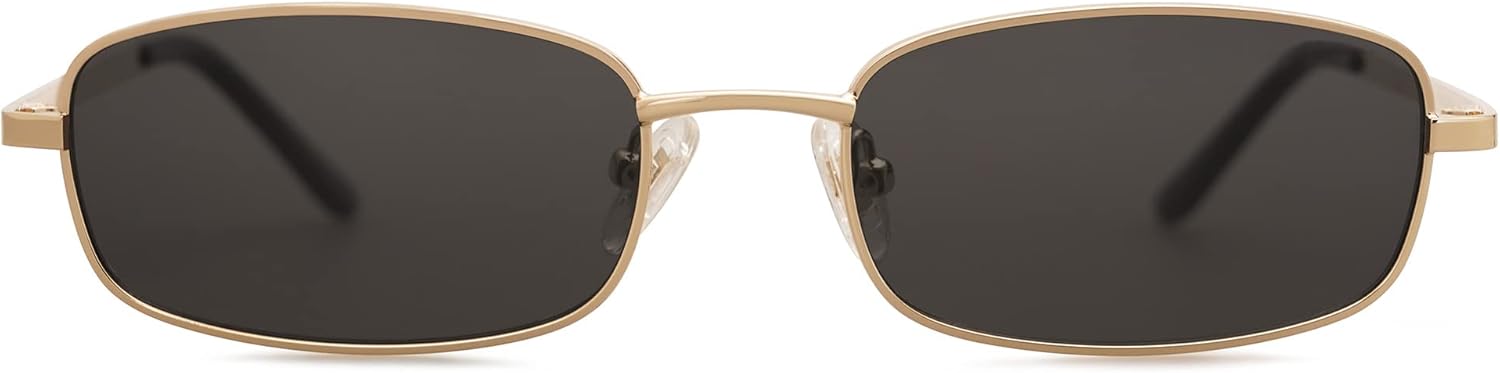 SOJOS Small Y2k Narrow Rectangle Sunglasses Womens Mens Retro 80s 90s Skinny Sunnies SJ1187