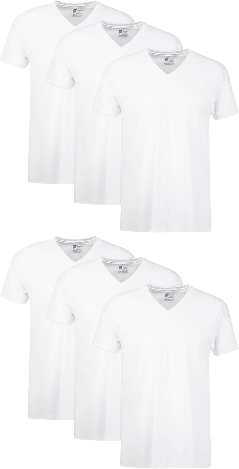 Hanes Ultimate Men's 6-Pack Best V-Neck T-Shirt