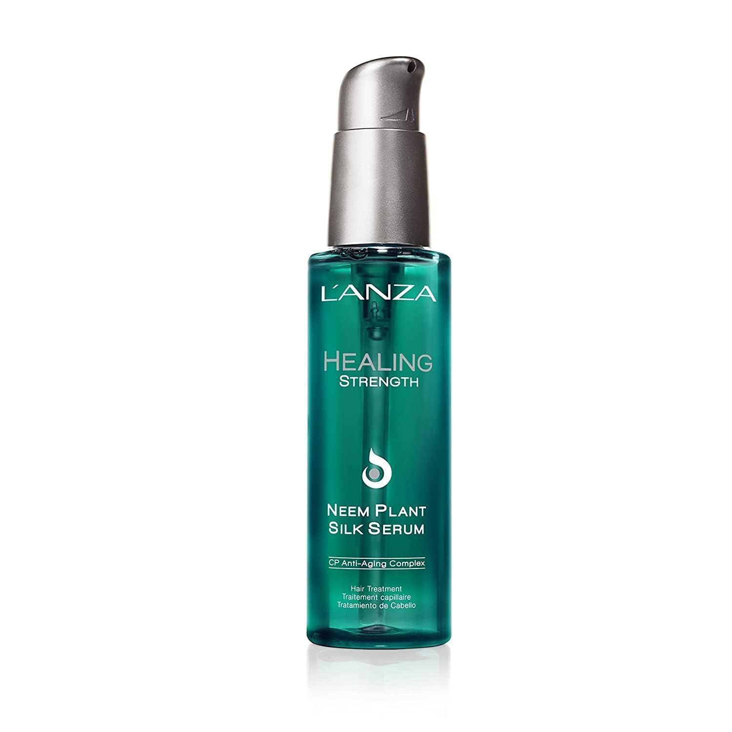 L'ANZA Healing Strength Neem Plant Silk Hair Serum, Neem Oil Anti Frizz Damaged Hair Treatment, Nourishes, Strengthens, Boosts Shine, and Prevents Breakage From Split Ends, New Bottle (3.4 Fl Oz)