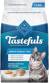 Blue Buffalo Tastefuls Natural Dry Food for Adult Indoor Cats, Chicken & Brown Rice Recipe, 7-lb. Bag