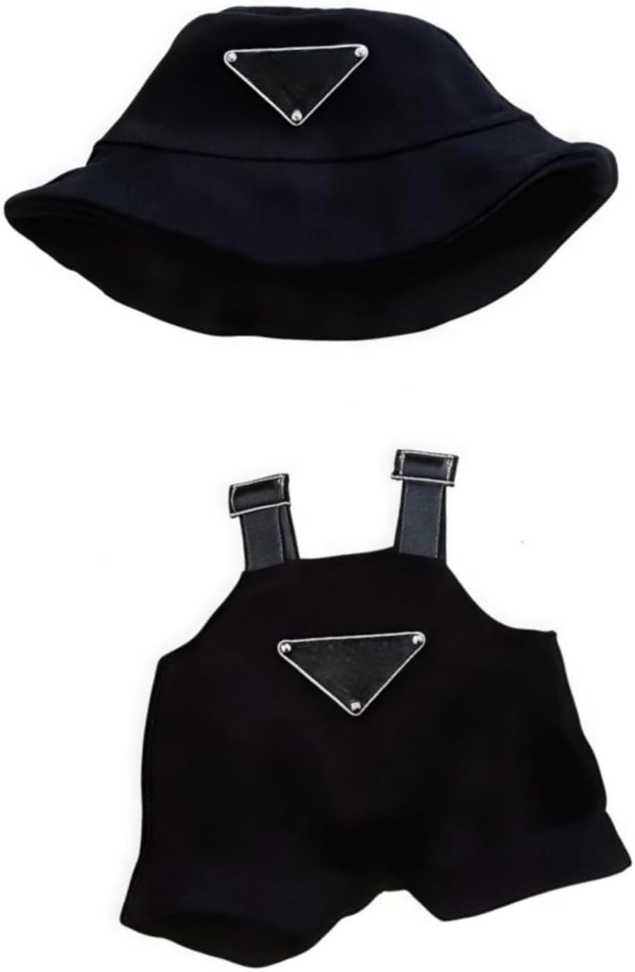 Clothes for Doll(NO Doll) - Hat & Overalls Set , Premium Outfit with Accessories, Stylish Clothes for Doll (Style Black)
