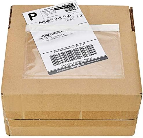 200 Pack 7.5" x 5.5" Clear Self-Adhesive Top Loading Packing List/Shipping Label Envelopes Pouches