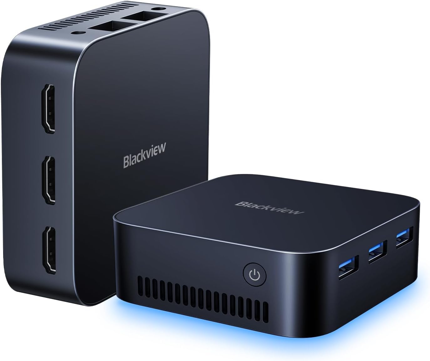 Blackview MP80 Mini PC 16GB DDR4 RAM 512GB M.2 SSD, Gaming Computer with Processor Intel N97, VESA/Home/Business Mini Desktop, 4K HD Dual HDMI Gigabit Ethernet,Blue