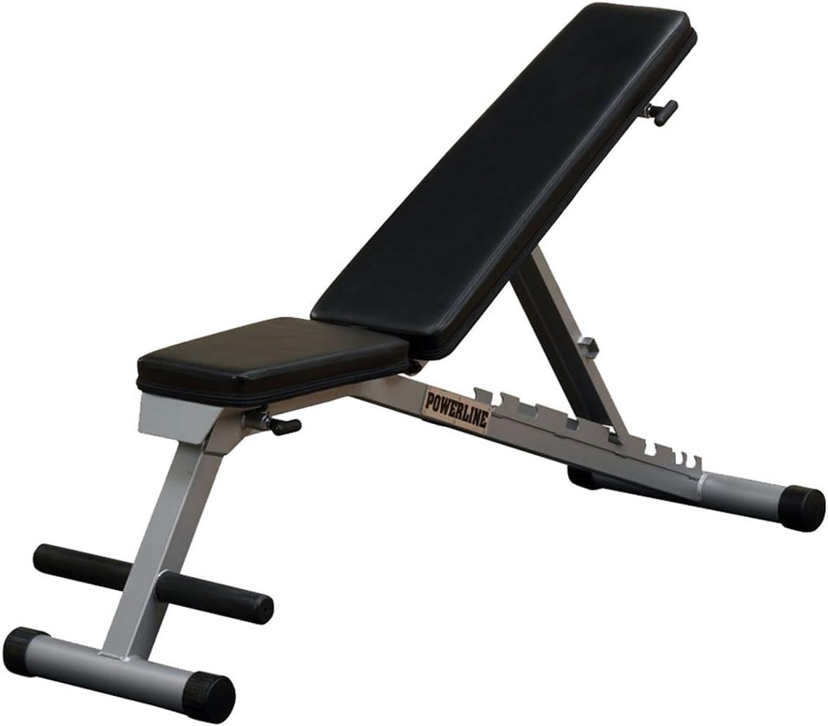 Body-Solid Powerline Folding Bench - 7-Position Adjustable Weight Bench for Home Gym, Incline/Decline, No Assembly Required, Silver/Black