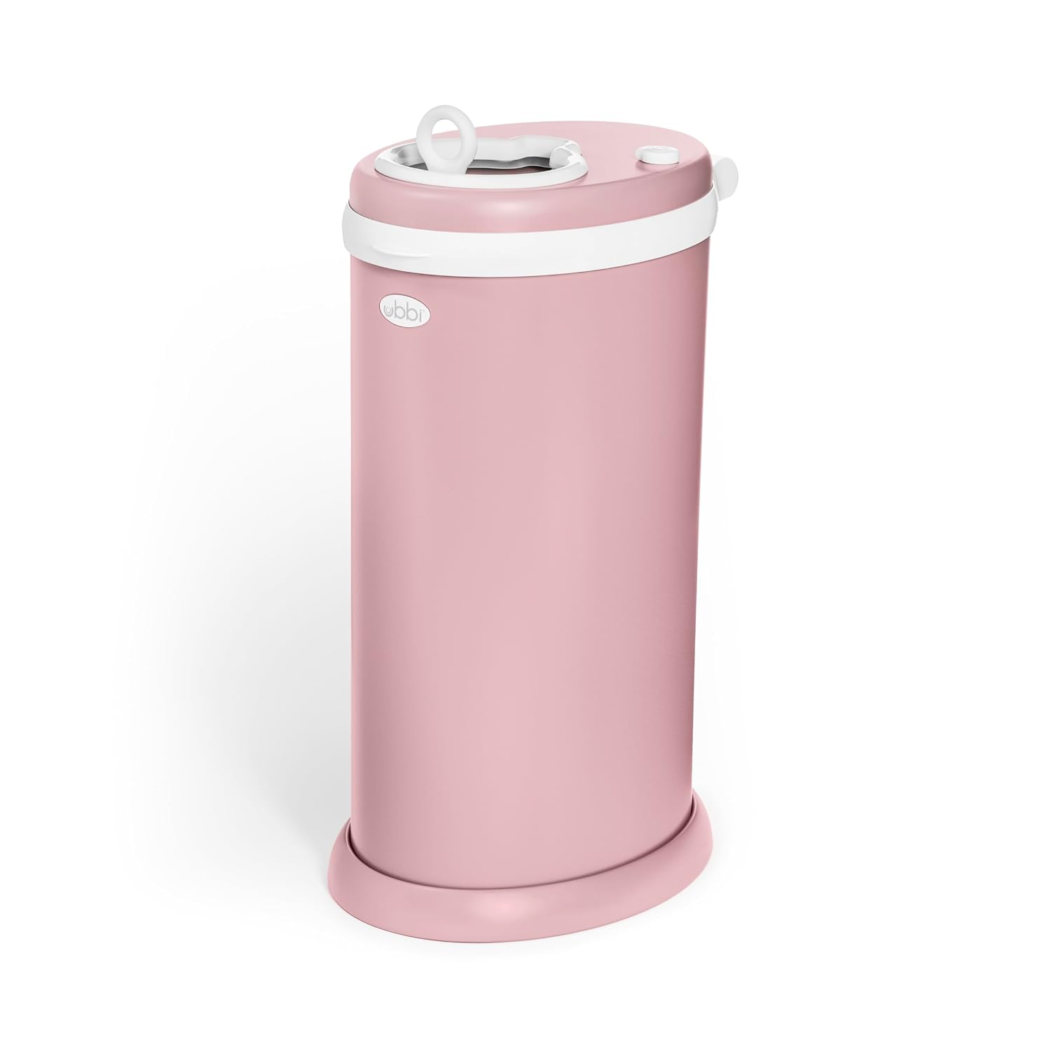 Ubbi Stainless Steel Diaper Pail, No Special Bag, Odor-Locking, Fig Blossom | Award-Winning Registry Must-Have, Childproof Safety Lid with Lock, Holds Up To 55 Newborn Diapers, Modern Nursery Essential