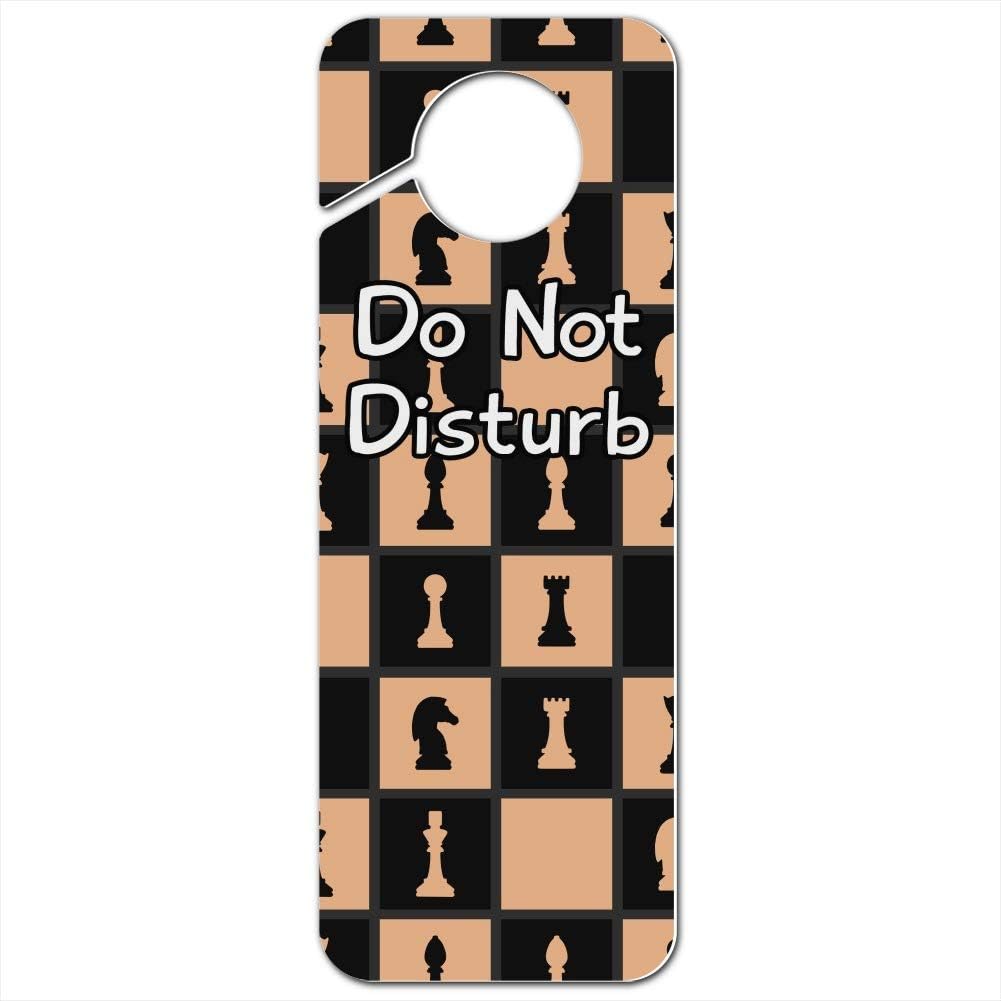 GRAPHICS & MORE Chess Board Pieces Pattern Plastic Door Knob Hanger Sign