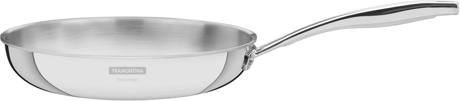 Tramontina Grano Frying Pan Stainless Steel for Induction, Electric, Gas and Ceramic Glass Hobs, ‎Cookware, Kitchen, 26 cm, 2.2 litres, 62155260