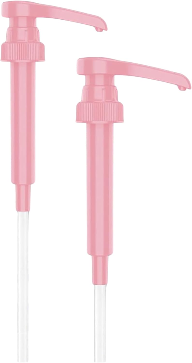 Syrup Pump, Compatible with 750ml Torani, Davinci & Skinny, 2-Pack, Pink