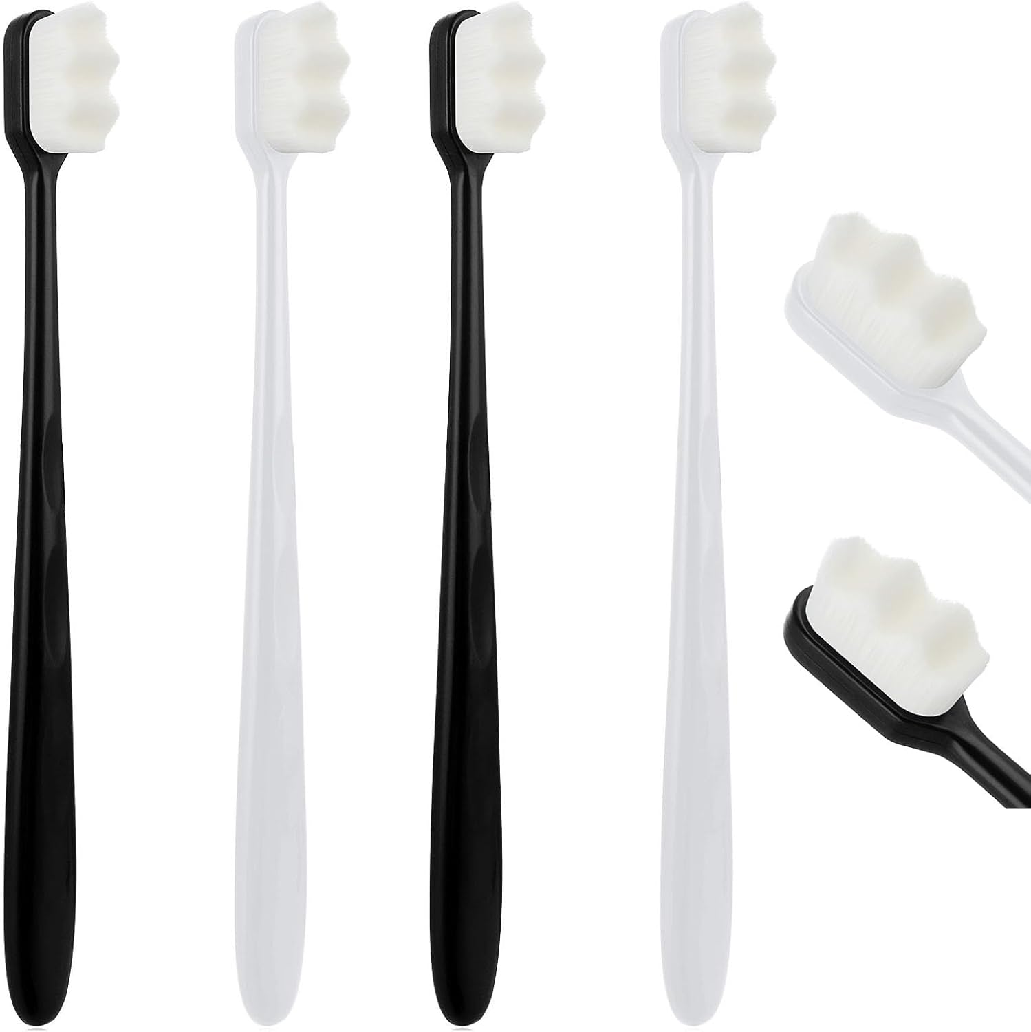 Ouligay 4Pcs Soft Bristle Toothbrush, Extra Ultra Soft Micro Nano Toothbrush for Adults, Manual Toothbrushes with 20000 Bristles for Sensitive Teeth