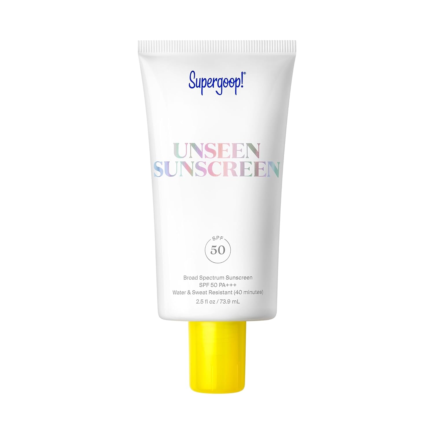 Supergoop! Unseen Sunscreen - SPF 50 - Clear & Invisible Face Sunscreen + Broad Spectrum + Makeup-Gripping Primer - Weightless, Scentless, Oil Free - For All Skin Types & Tones - 2.5 fl oz