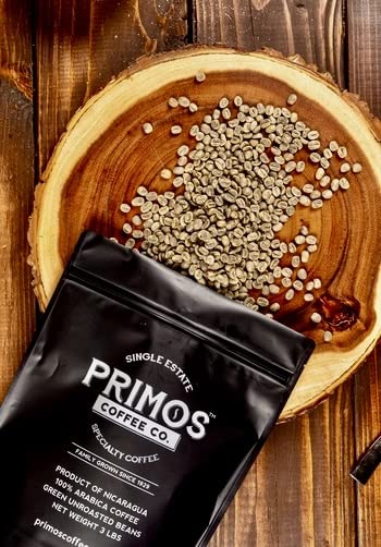 Primos Unroasted Green Arabica Coffee Beans - 3 Lb - Nicaraguan Caturra | Specialty grade farm-direct green coffee shade grown at high altitude for a smooth, sweet and well-balanced flavor