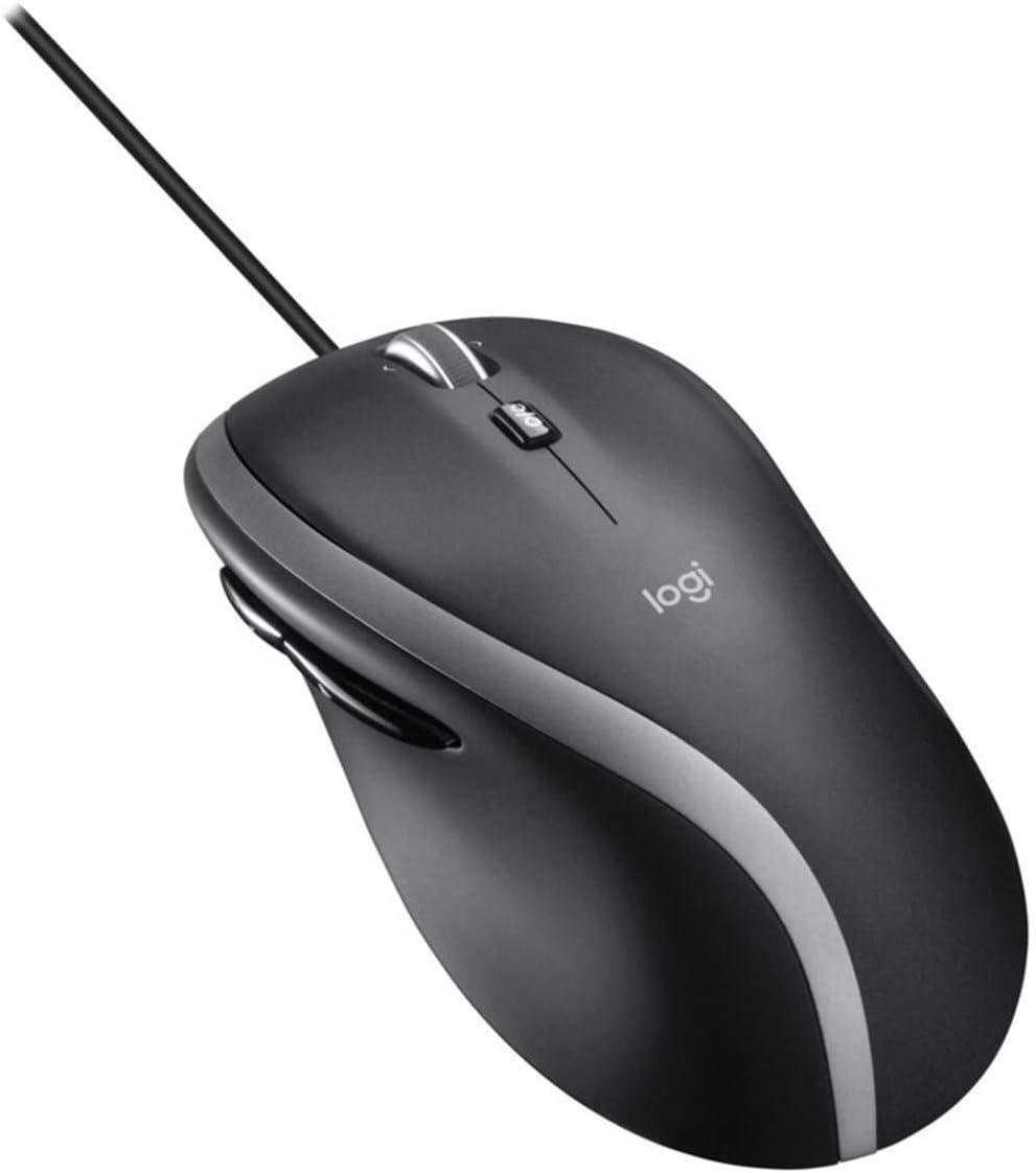 Logitech M500 Wired USB Mouse, High Precision 1000 DPI Laser Tracking, 7 Buttons, PC / Mac / Laptop - Black