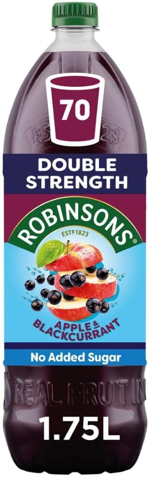 Robinsons Double Strength Apple & Blackcurrant No Added Sugar Squash 1.75L