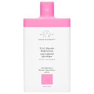 Drunk Elephant T.L.C. Glycolic Body Lotion with Marula and Shea Butters. Refining and Moisturizing for Healthy Skin (240 mL / 8 Fl Oz)