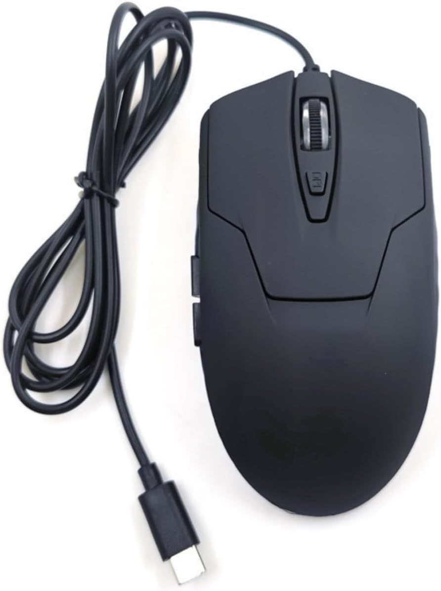 CBUS Wired USB C Mouse, 6-Button Quiet Click Computer Mouse - 4 DPI Speeds, Ergonomic, LED Backlight - Compatible with Mac, Chromebook, HP, DELL XPS, ASUS, Surface, Silent Gaming Mouse Type-C Wired
