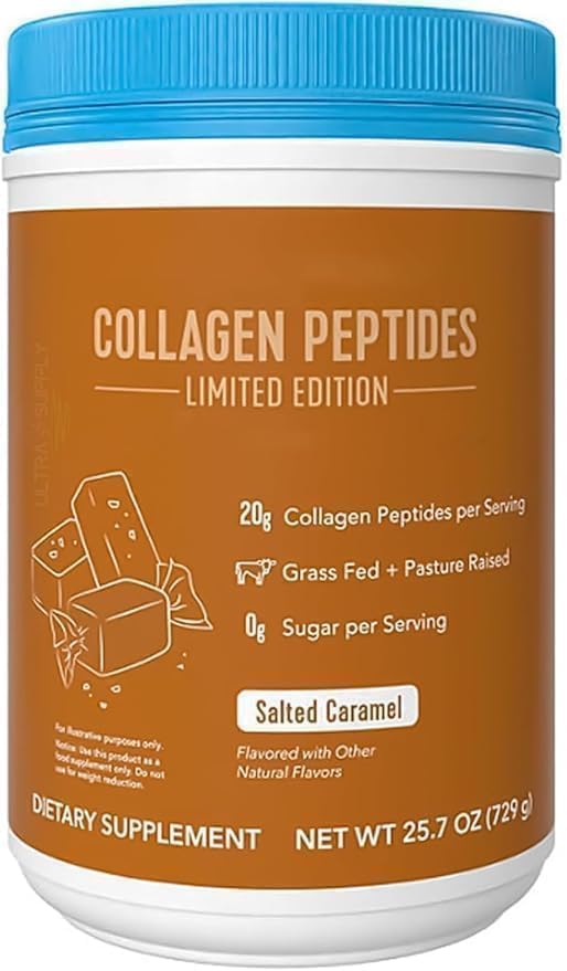 VitaI Proteins Collagen Peptides Powder, Salted Caramel Flavor, Limited Edition, Net Weight 25.7 oz (1.6 lbs) - Hair, Skin, Nail & Joint Support, Sugar Free.