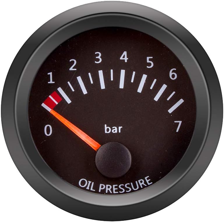 ETOPARS Universal Car Vehicle 52mm Pointer Oil Pressure Gauge Meter Kit Press Bar White LED Light Pointer Indicator Dail Electronic