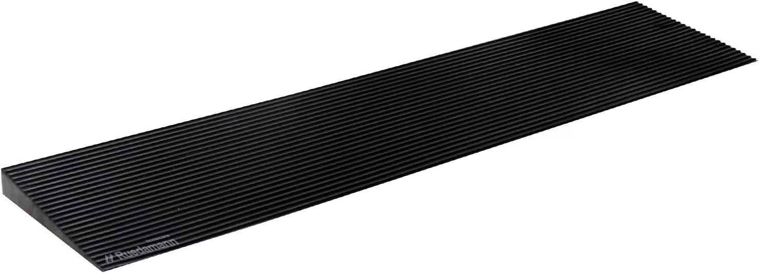 Ruedamann 1" Rise Threshold Ramp for Doorways, Sturdy Rubber Threshold Ramp, Non-Slip Power Door Ramps for Wheelchairs is Adjustable and Cuttable for Doorways,Curb, Scooters, Driveways
