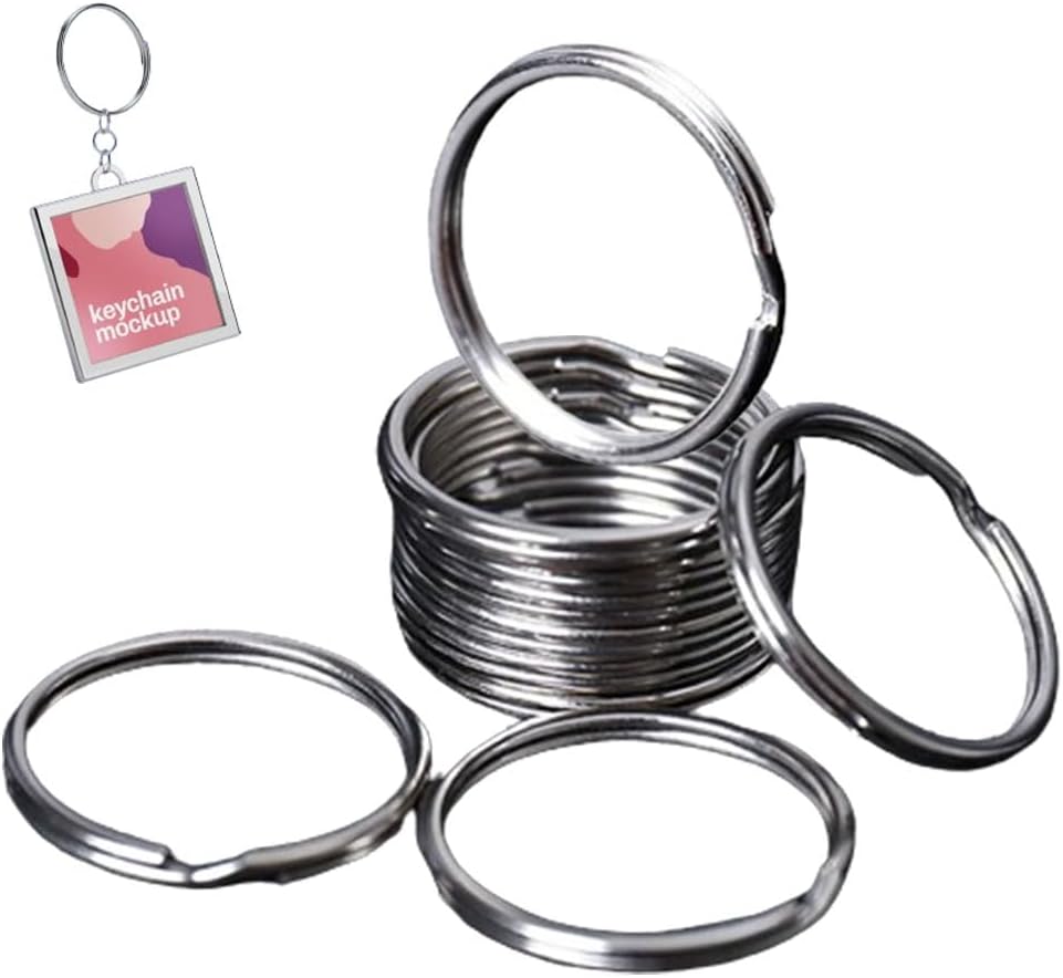 LAWALEISHE 30pcs Round Key Rings,25MM Metal Key Chain Ring,Keyring Loop Round Key Chain,Silver Split Rings Keychains,Key Ring Connector,Key Ring Hoop Dog Tag for Car Keys Crafting and DIY Arts