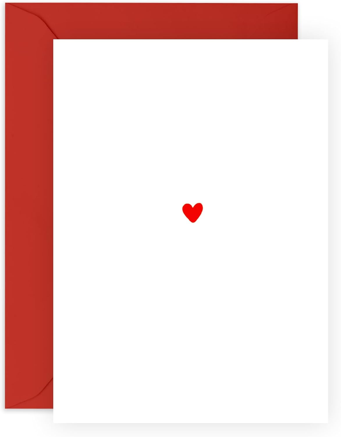 Minimalist Love Greeting Card - 'Simple Heart - Lovely Gifts for Him, Her, Husband, Wife, Girlfriend, Boyfriend, Spouse, Partner, Couples, Women, Men - Valentines Day - Comes with Fun Stickers