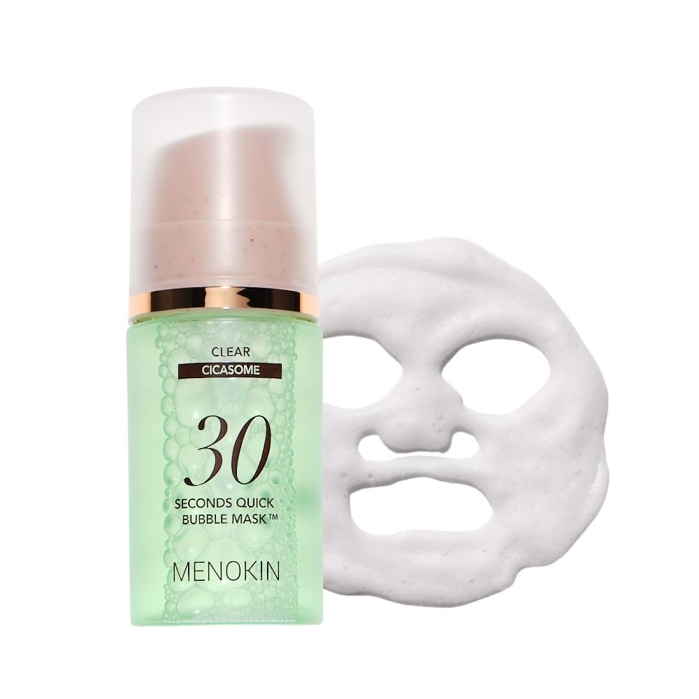 MENOKIN 30 Seconds Quick Bubble Mask [CLEAR] - [Cica] in Micro-bubbles For Soothing & Skin Strengthening, Hydration, Clearer Complexion, Korean Skin Care Essential, 52 Uses, 2.36 fl.oz