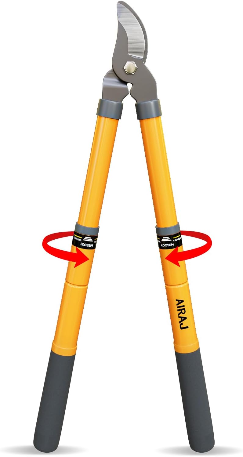 AIRAJ 42-61cm Telescopic Tree Loppers,Garden Loppers for Gardening Heavy Duty,with 3.5cm Cutting Capacity,Bypass Garden Shears Tool,More Power Telescopic Lopper,Chops Branches Ease