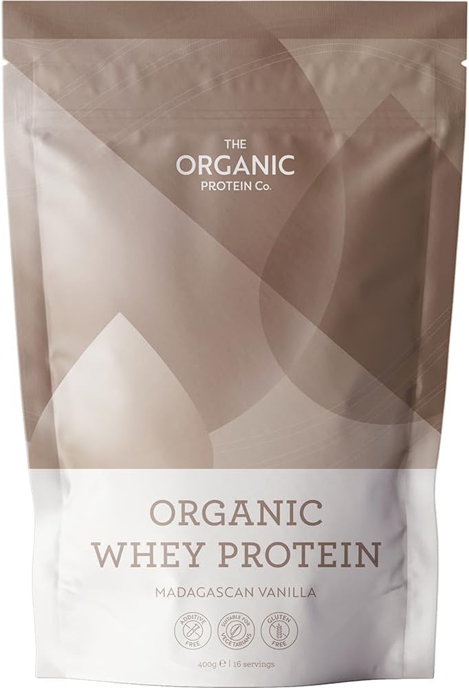 The Organic Protein Co. – Madagascan Vanilla Organic Whey Protein Powder | Additive Free, Undenatured, Bioactive, UPF Free, Emulsifier Free, Primarily Grass Fed, Vegetarian, Gluten Free - 1.2kg