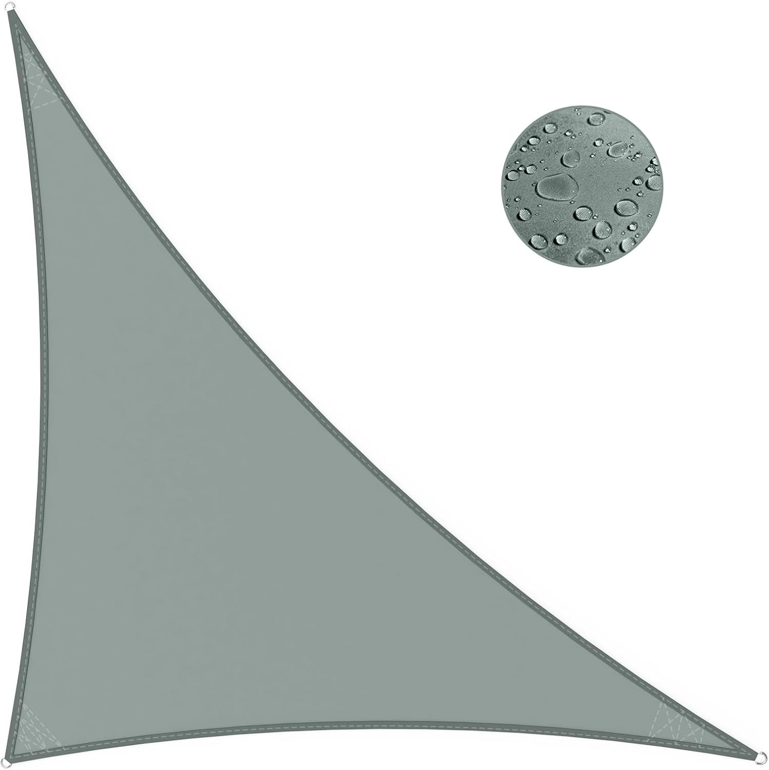 IOAOI Sun Shade Sail Waterproof, 4m x 4m x 5.7m Grey Garden Shade Sail Right Angle Garden Canopy, 3 Ropes, UV Block, Patio Sunshade Sunscreen Awnings Hot Tub Shelter for Outdoor