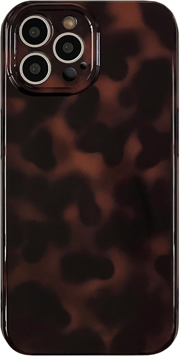 Aesthetic Tortoise Shell Phone Case for iPhone 16 Pro 6.3in,Retro Cool Girl Leopard Print Brown Amber Trendy Full Camera Protective Cover for iPhone 16pro 6.3"