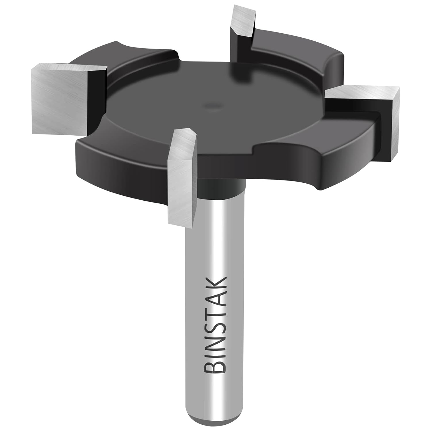 CNC Spoilboard Surfacing Router Bit 1/4 Inch Shank, Extra Large 1-1/2 Inch Cutting Diameter, Slab Flattening Router Bit Planing Bit Wood Planing Bit Dado Planer Bit(Carbide-4 Wings)
