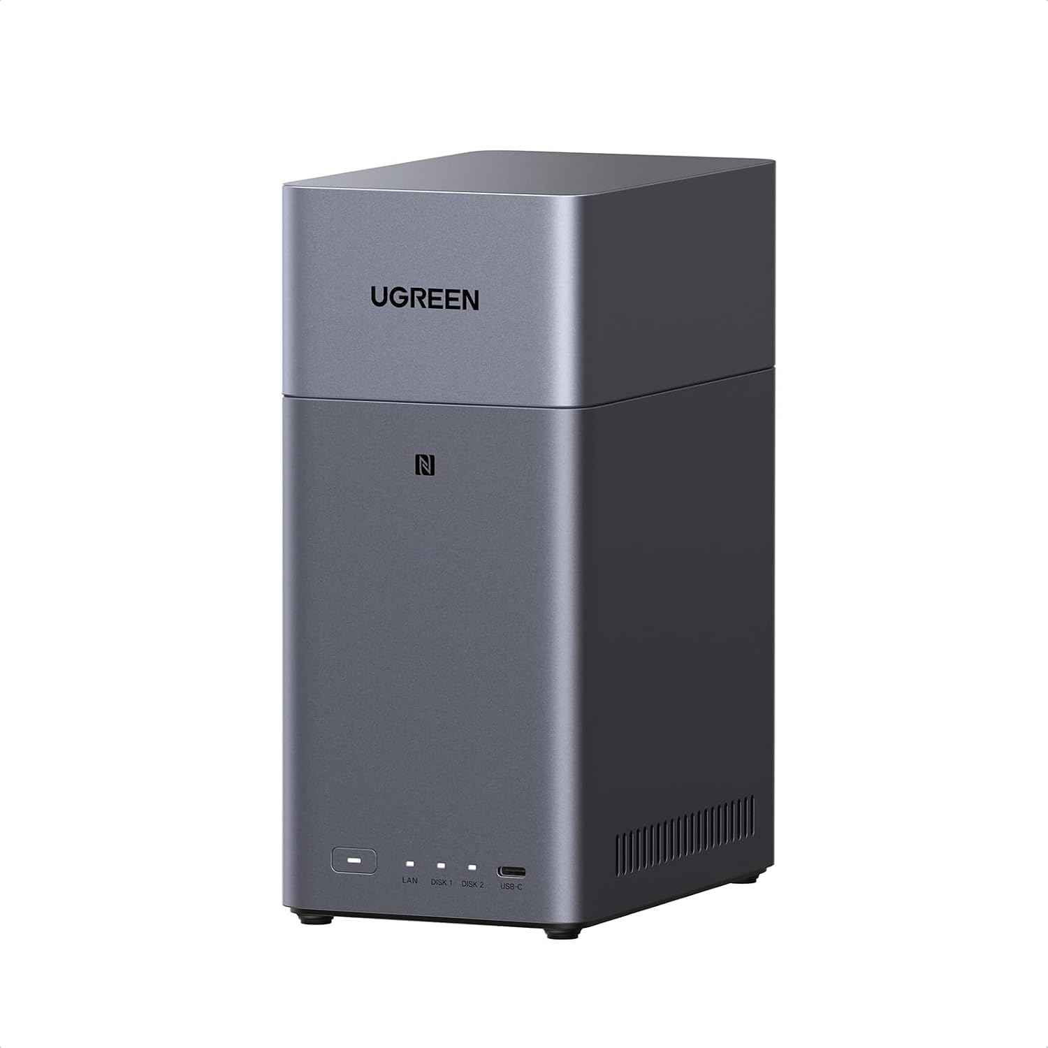 UGREEN DH2300 2 Bay Desktop NAS, Cloud Backup, 4K HDMI,AI Album NAS Server | 1GbE Port, 4GB RAM, Cloud Backup, Remote Access, NFC, Multi-Device Connectivity, Versatile Expansion Ports (Diskless)