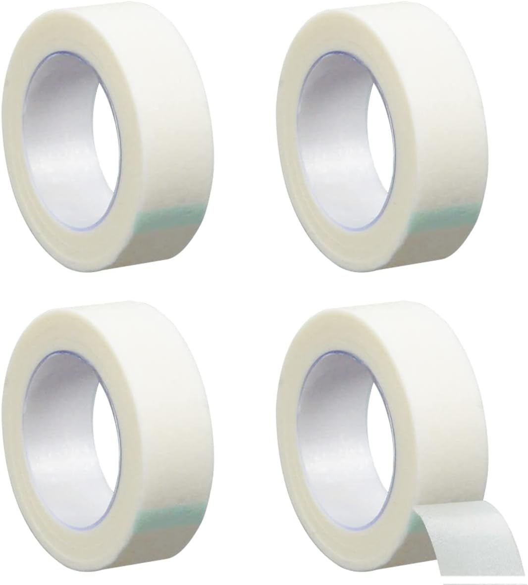 Fantasyon 4 Rolls Tape Micropore Surgical Tape, 1.25cm x 36m Adhesive Medical Tape Microporous Tape for First Aid Taping Bandages Breathable Eyelash Extension