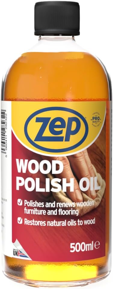 Zep Wood Polish – 500ml Orange-Scented Furniture & Floor Polish – Wood Polish for Furniture, Cabinets & Floors – Restores Shine & Leaves Fresh Orange Scent