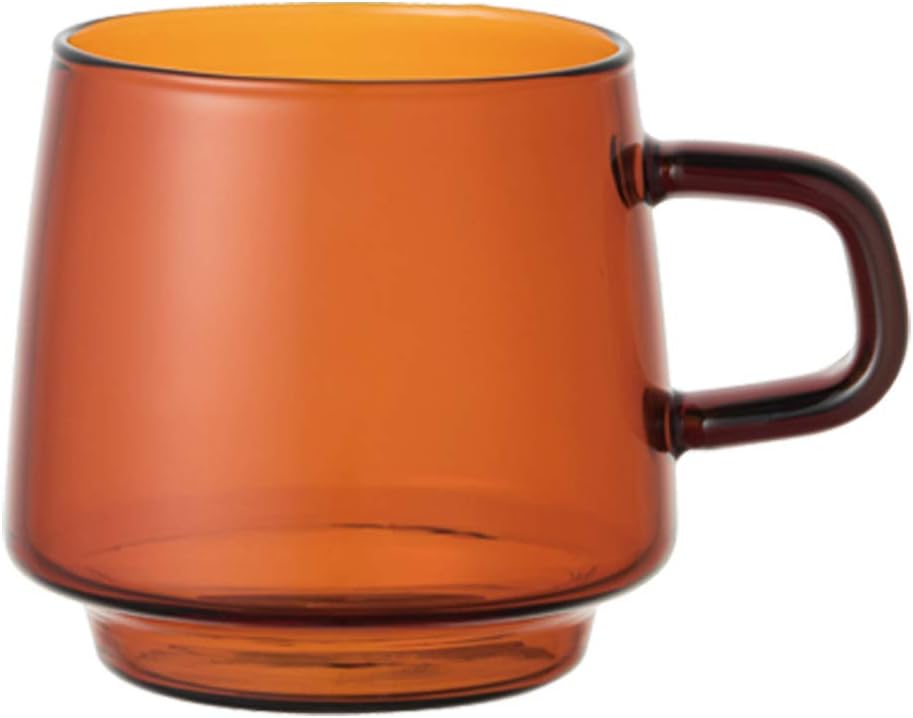 KINTO 21741 SEPIA Mug, 11.2 fl oz (340 ml), Amber, Heat-Resistant Glass, Microwave and Dishwasher Safe, Gift, Present