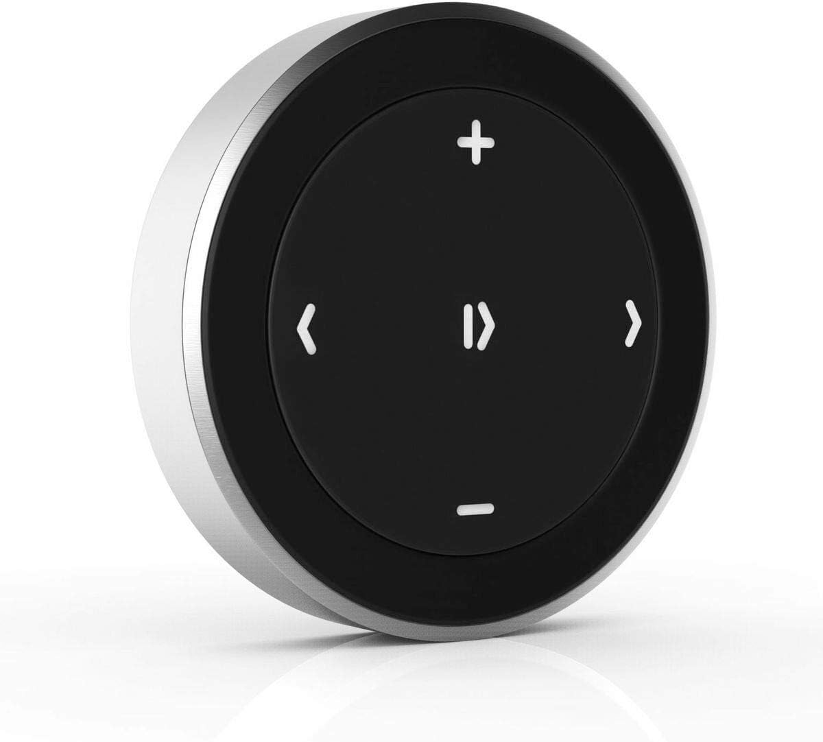 SATECHI Bluetooth Media Button with Steering Wheel Mount - Wireless Music & Volume Control for iPhone, iPad, MacBook, Android, Car & Bike Audio Systems