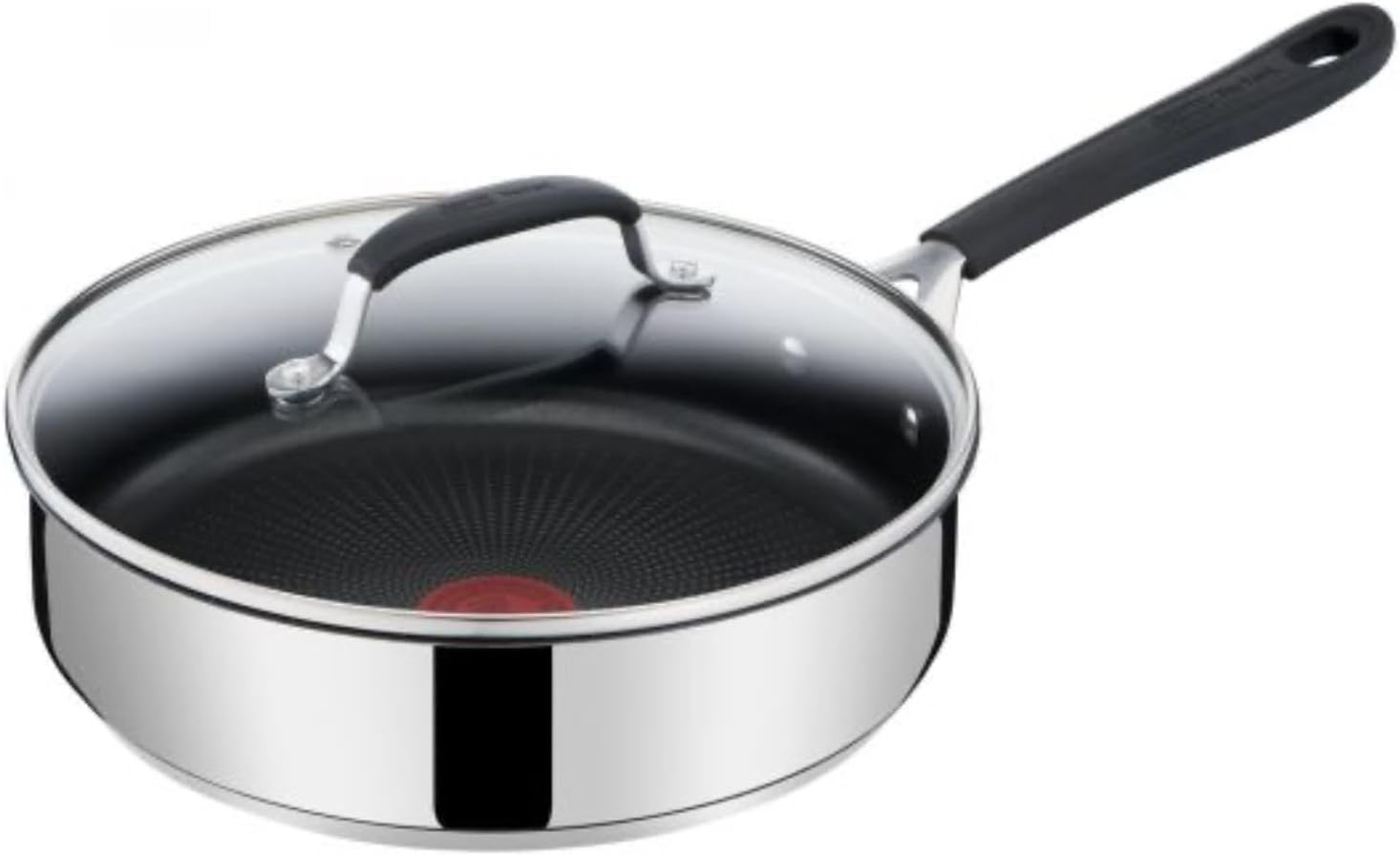 Tefal Jamie Oliver Quick & Easy E3033344 Stainless Steel 25cm Induction Saute Pan With Glass Lid