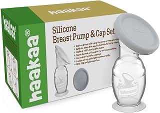Haakaa Gen 2 Silicone Breast Pump with Suction Base and Leak-Proof Silicone Cap, 4 oz/100 ml, BPA PVC and Phthalate Free