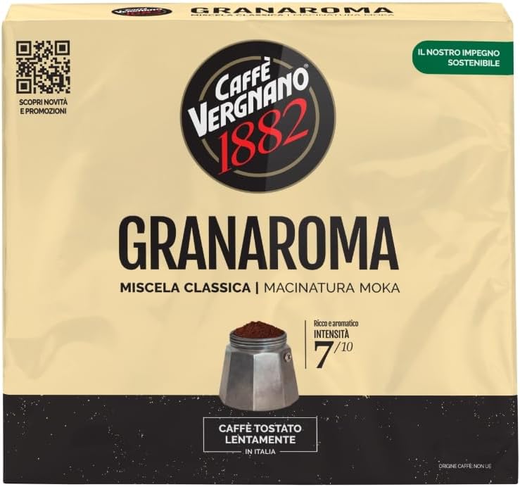Caffè Vergnano 1882 - Ground Coffee for Moka Pot Granaroma Classic Blend