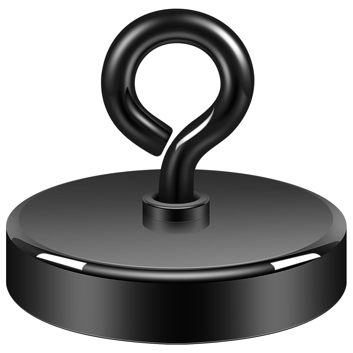 Neosmuk Black Fishing Magnet,2.0 inches 350lb Strong Eyebolt Magnets
