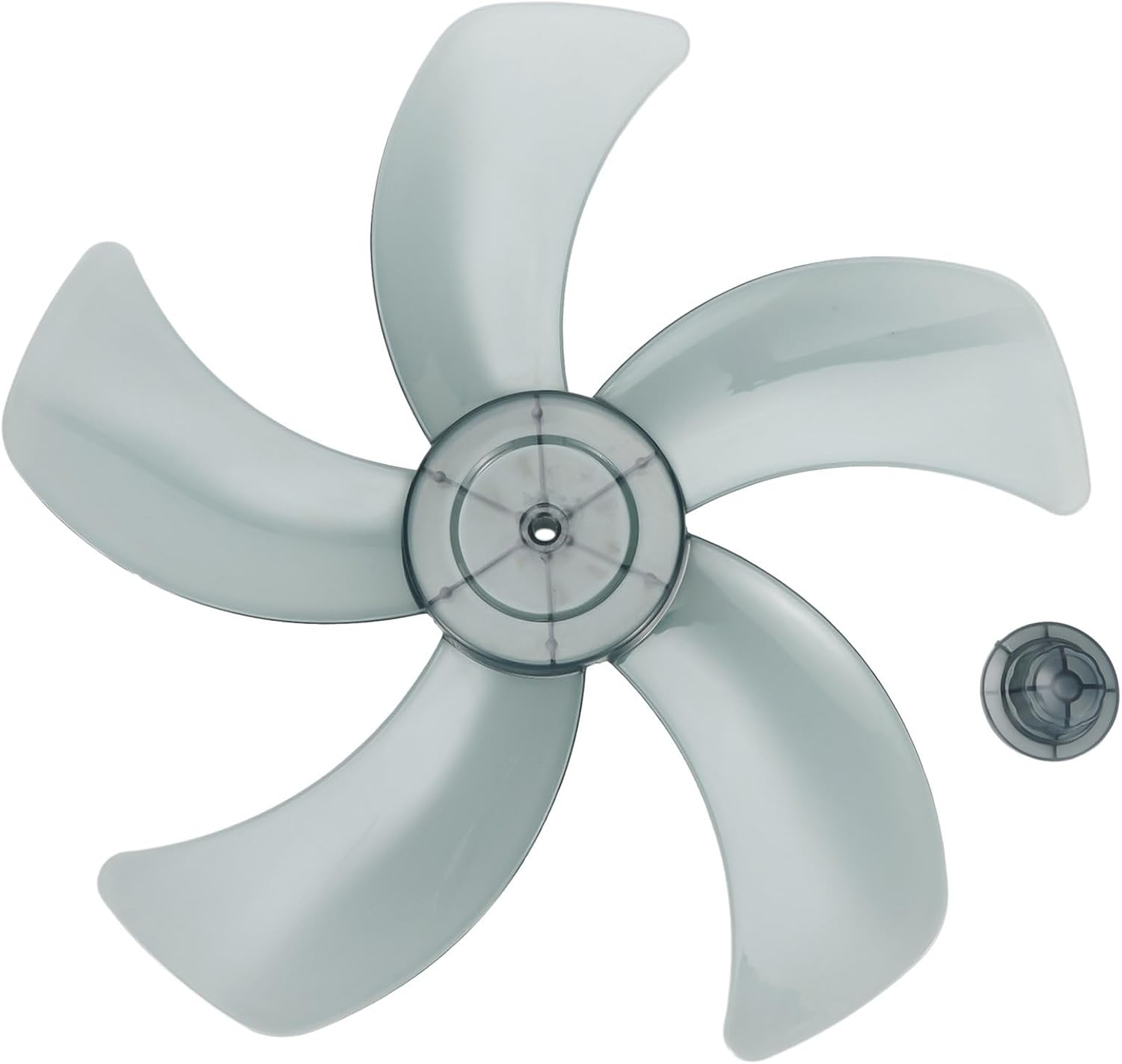 16 Inch Plastic Fan Blade Replacement with 5 Leaves Pedestal Fan Parts Black White Desktop Fan Components with Nut Cover Assembly for Stand Fan Home Office Desk Fan Accessories(Black)