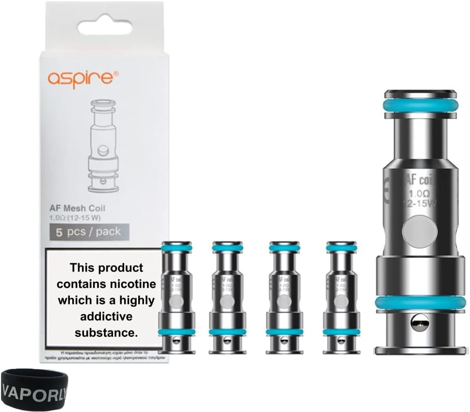 Aspire AF Mesh Coils No Nicotine Compatible with Aspire Flexus Q Blok Stik Riil X Pods (1.0 Ohm (12-15W))