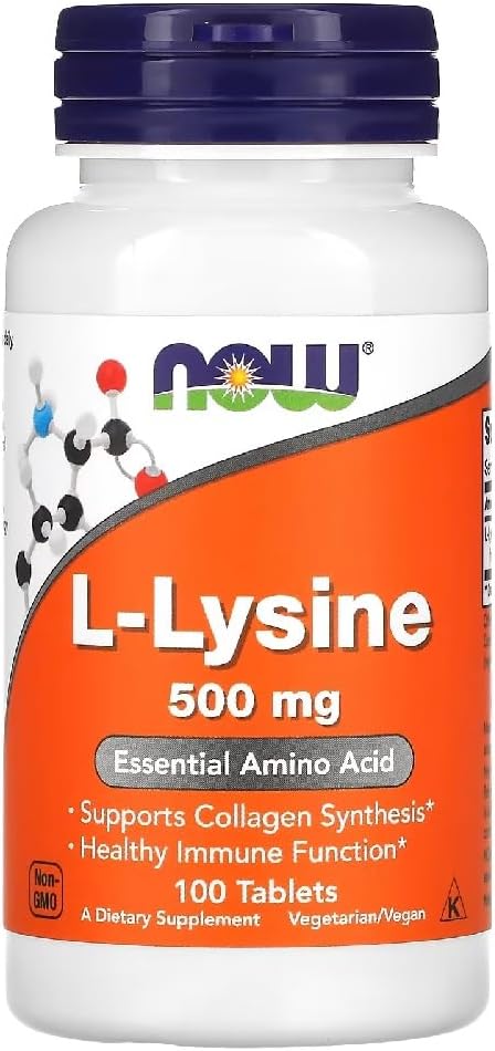 Now Foods – L-Lysine 500mg | Essential Amino Acid Supplement – 100 Tablets
