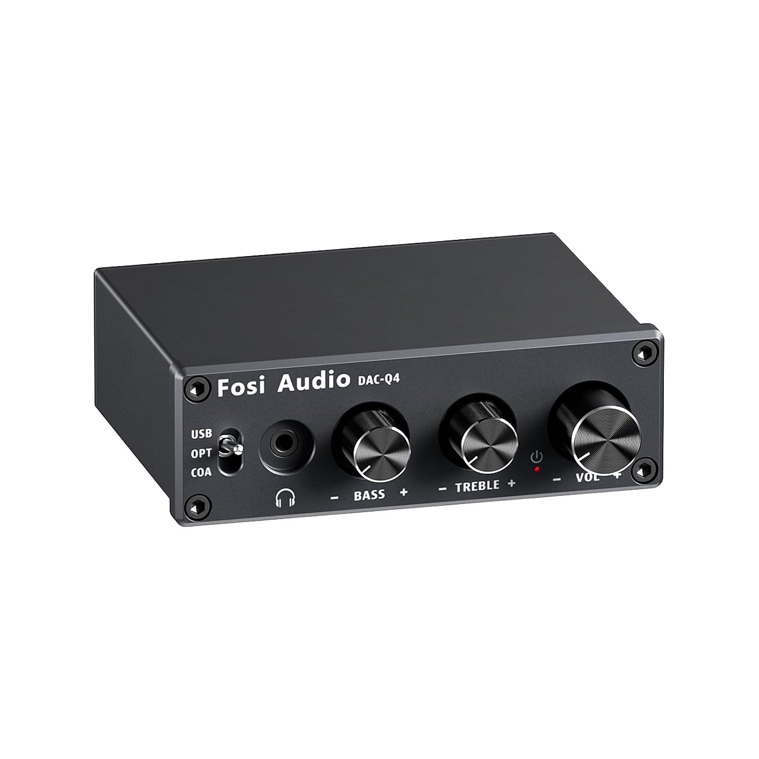 Fosi Audio Q4 DAC Headphone Amp for PC, Desktop Digital to Analog Audio Converter for Home Stereo Amplifier and Powered Speakers, PC-USB/Optical/Coaxial Inputs, 3.5mm Headphone/RCA Outputs