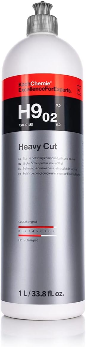 KOCHCHEMIE Heavy Cut Coarse Polishing Compound v2 - Silicone-Oil-Free; Fast Reworking of Heavily Weathered Paintwork & Elimination of Deep Scratches; Ideal for Soft & Scratch-Proof Paint (1 Liter)