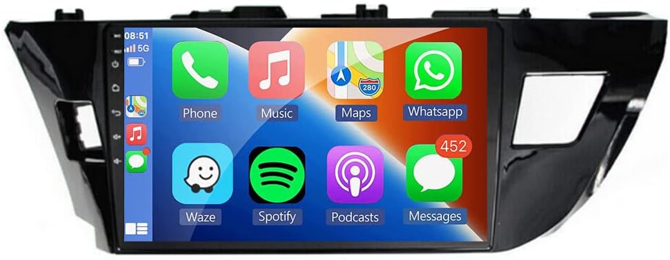 Android 13 for Toyota Corolla Radio 2014 2015 2016 Car Stereo Built-in Bluetooth Head Unit DSP Wireless Carplay Android Auto Free Backip Camera 10.1 IPS Touchscreen GPS Navigation (4GB RAM+64GB ROM)