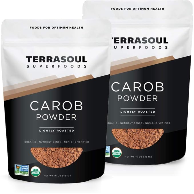 Terrasoul Superfoods Organic Carob Powder, 2 Lbs (2 Pack) - Cocoa Powder Alternative | High in Fiber
