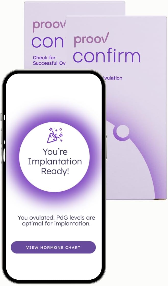 Proov Confirm Implantation & Pregnancy Readiness Test - PdG Test & Progesterone Scoring System - 2 Kit - FDA Cleared Advanced Women’s Fertility & Hormone Tracker - Use with Ovulation Tests