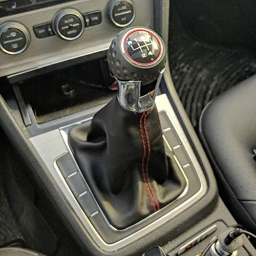 Hacreyatu 5 6 Speed Car Gear Shift Knob Gaitor Boot Leather Dustproof Cover for VW Golf 7 Mk7 GTI GTD 2013 2014 2015 2016 2017 2018 (5 Speed)